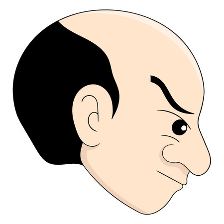 front bald head boy emoticon. vector design illustration artのイラスト素材
