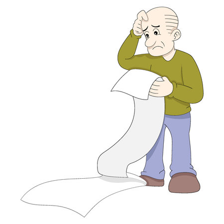 parents are thinking of finding money to pay bills for purchases. vector design illustration artのイラスト素材