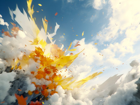 3d rendering of thick smoke in the sky, ai generated imagesの素材