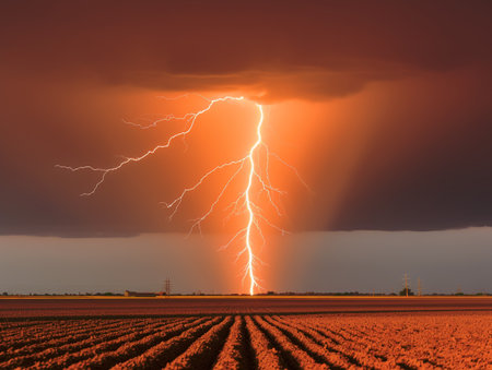 ai generated images, Thunderstorm in the dark backgroundの素材