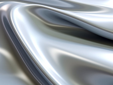 ai generated images, 3d rendering white silver smooth wavy metallic abstract backgroundの素材