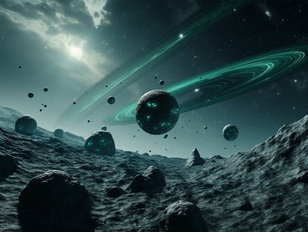 illustration picture, cosmic galaxy, outer space,solar systemの素材