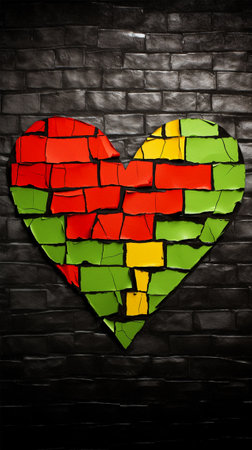 portrait smartphone wallpaper design. love 3d creative designの素材