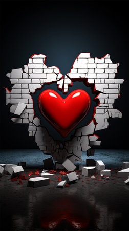 portrait smartphone wallpaper design. love 3d creative designの素材