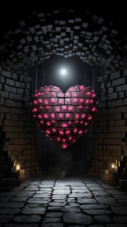 portrait smartphone wallpaper design. love 3d creative designの素材