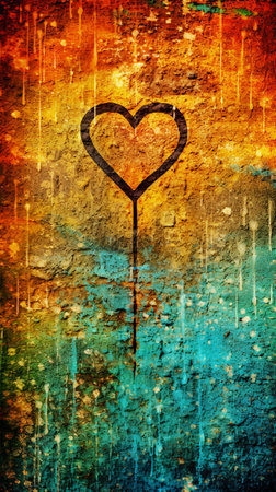 portrait smartphone wallpaper design. love 3d creative designの素材