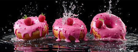 Donuts melting sweet cream high detail photoの素材