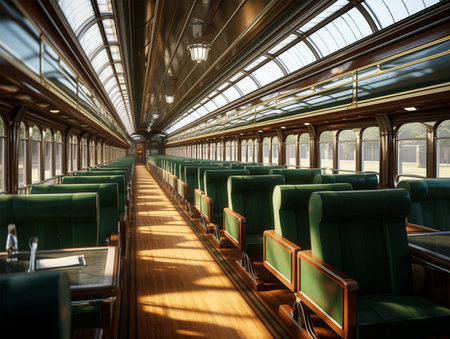 Luxury and classic train's interior designの素材