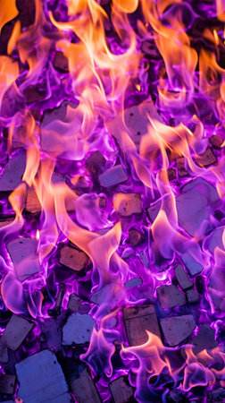 Colorful fire dark shine high detail photographyの素材