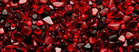 Red shine glitter gems black backgroundの素材