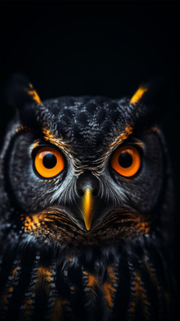 black owl sharpness eye, portrait smartphone backgroundの素材