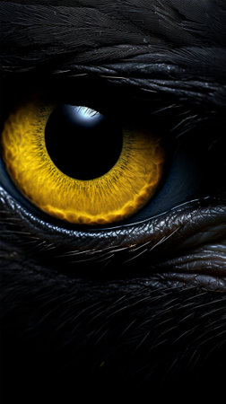 sharpness eye of black crow bird, portrait smartphone backgroundの素材