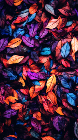 Colorful leaves fall at autumn seasonの素材