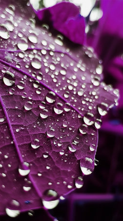 Morning leaf closeup dew dropped high detail photographyの素材