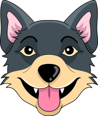 icon of a dog's head sticking out its tongueのイラスト素材