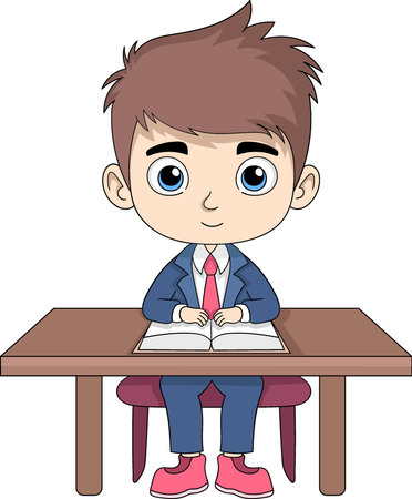 A handsome man wearing a suit is conducting a job application interviewのイラスト素材