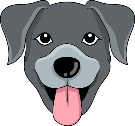 icon of a black dong's head sticking out its tongueのイラスト素材