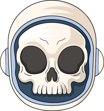 skulls wear helmets for astronautのイラスト素材