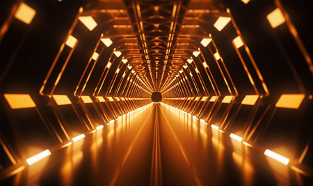 tunnel with minimal light with a simple vintage concept, creative images backgroundの素材