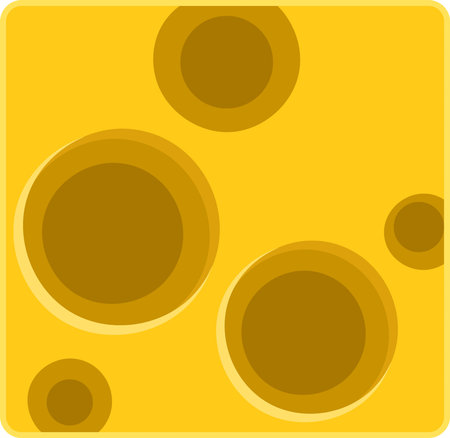 flat illustration icon symbol, cheese box with a yellow perforated textured surface, creative drawingのイラスト素材