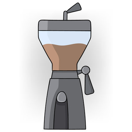 This icon features a simplified vector illustration of a modern coffee maker machine, capturing its essential elements in a clean and minimalistic style.のイラスト素材