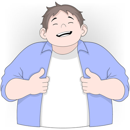 cartoon doodle illustration about love yourself as you are, share your happiness in loving yourselfのイラスト素材