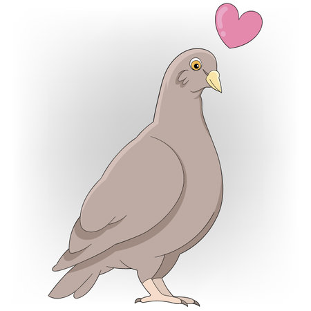 illustration of a doodle image of a relaxed life, a dove is a symbol of eternal love and loyaltyのイラスト素材