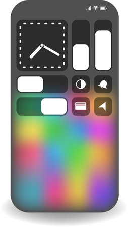 A sleek user interface template featuring a minimalist layout with customizable widgets and vibrant gradient backgroundsのイラスト素材