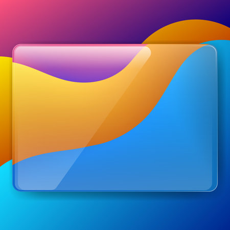 Colorful glassmorphism transparent UI background with smooth gradients and modern abstract shapesのイラスト素材