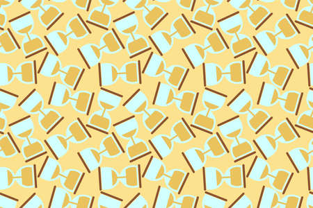 vector illustration yellow sand time hour glass repeat seamless pattern doodle cartoon style. Great...