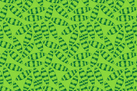 vector illustration green nature tropical sansevieria leaf repeat seamless pattern doodle cartoon style. Great for fabric packaging wallpaperのイラスト素材