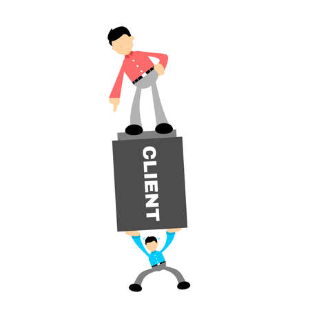 businessman worker under pressure stress cartoon doodle flat design style vector illustrationのイラスト素材