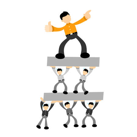 businessman supported by business colleagues cartoon doodle flat design style vector illustrationのイラスト素材