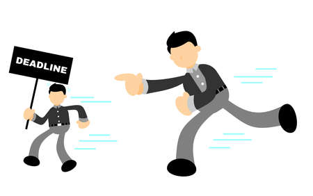 boss angry with businessman worker cartoon doodle flat design style vector illustrationのイラスト素材