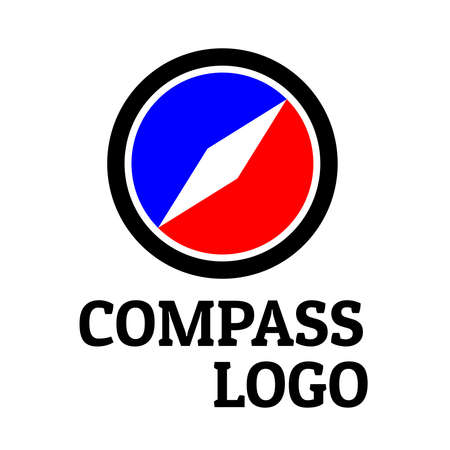 circle compass navigation blue red logo concept design illustrationのイラスト素材
