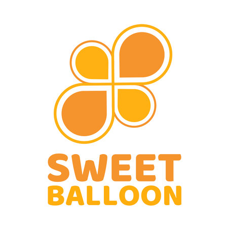 Orange sweet Honey Balloon logo concept design illustrationのイラスト素材