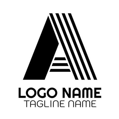 Letter a Modern Icon Monogram logo concept design illustrationのイラスト素材