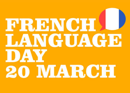 french language day march design concept vector illustrationのイラスト素材