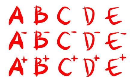 grade exam note education flat design vector illustrationのイラスト素材