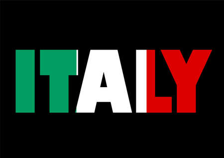 World Flag on letter italy flat design style vector illustrationのイラスト素材