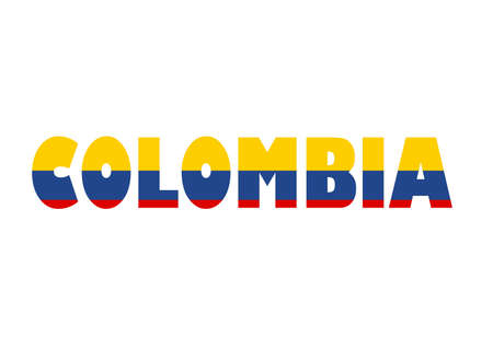 World Flag on letter Colombia flat design style vector illustrationのイラスト素材