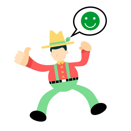 happy farmer man emotion cartoon doodle flat design style vector illustrationのイラスト素材