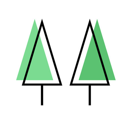 simple green pine tree flat design vector illustrationのイラスト素材