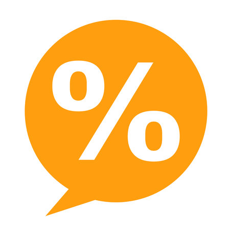 percent sign in orange bubble cartoon doodle flat design style vector illustrationのイラスト素材