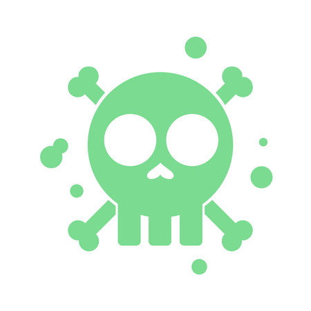 skull alert skeleton danger death sign toxic cartoon doodle flat design style vector illustrationのイラスト素材
