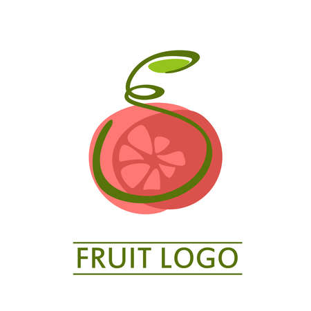 pomegranate apple fruit juice logo abstract simple concept design vector illustrationのイラスト素材
