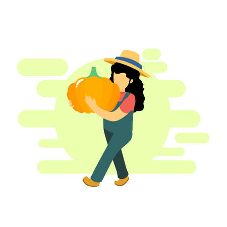 Local farmer organic food production cartoon doodle flat design vector illustrationのイラスト素材