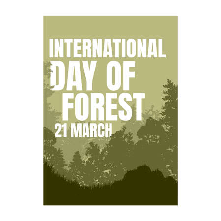 international day of forest awareness nature conservation poster concept design vector illustrationのイラスト素材