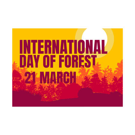 international day of forest awareness nature conservation poster concept design vector illustrationのイラスト素材