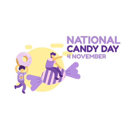 national sweet candy day cartoon doodle concept design vector illustrationのイラスト素材